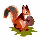 Squirrel holding pine cone, decals stickers