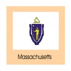 Massachusetts state flag, decals stickers