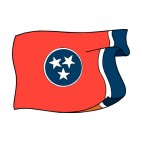 Tennessee state flag waving, decals stickers