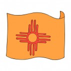 New Mexico state flag waving, decals stickers