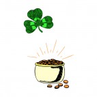 Pot of gold with shamrock , decals stickers