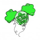 Happy St Paddy day green balloon, decals stickers