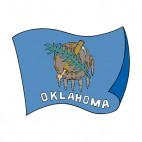 Oklahoma state flag waving, decals stickers