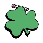 Shamrock with pin, decals stickers