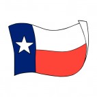 Texas state flag waving, decals stickers