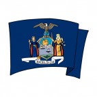 New York state flag waving, decals stickers