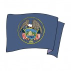 Utah state flag waving, decals stickers
