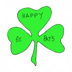 Happy St Pats shamrock, decals stickers