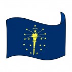 Indiana state flag waving, decals stickers