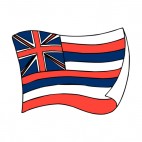 Hawaii state flag waving, decals stickers