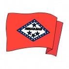 Arkansas state flag waving, decals stickers