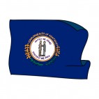 Kentucky state flag waving, decals stickers