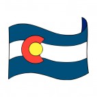Colorado state flag waving, decals stickers