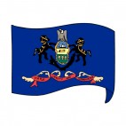 Pennsylvania state flag waving, decals stickers