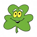 Smiling with grey eyebrows shamrock, decals stickers