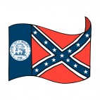 Georgia state flag waving, decals stickers