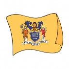 New Jersey state flag waving, decals stickers