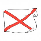 Alabama state flag waving, decals stickers