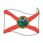 Florida state flag waving, decals stickers
