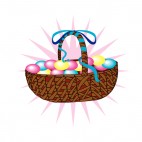 Easter basket with multi colored eggs, decals stickers
