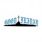 Good friday with crucifix writing, decals stickers