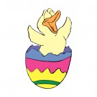 Duck hatching out of easter egg, decals stickers