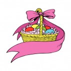 Easter egg basket with pink buckle, decals stickers