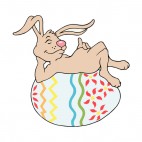 Bunny laying on egg, decals stickers
