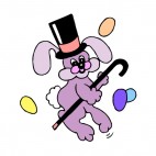Purple bunny with hat and cane dancing , decals stickers