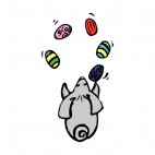 Bunny jungling with easter eggs, decals stickers