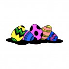 Multi colored easter egg bunny, decals stickers