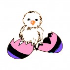 Chick hatching from easter egg, decals stickers