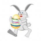 Bunny walking with easter egg, decals stickers