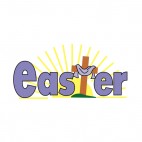 Easter writing with crucifix title, decals stickers