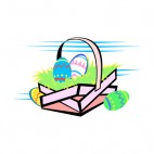 Multi colored easter egg basket, decals stickers