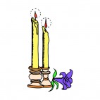 Candles with purple lily, decals stickers