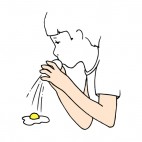 Boy emptying egg, decals stickers