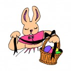 Bunny with easter egg basket, decals stickers