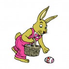 Bunny picking up easter egg, decals stickers