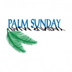 Palm Sunday with palm leaf title, decals stickers