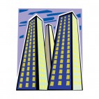 Three skyscrapers at night, decals stickers