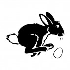Bunny with egg jumping, decals stickers