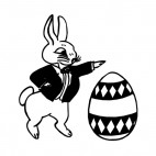 Bunny in suit with easter egg, decals stickers