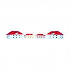 Houses with red roofs, decals stickers