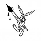 Bunny with paintbrush, decals stickers