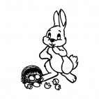 Bunny with dropped basket, decals stickers