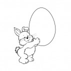 Bunny lifting egg, decals stickers