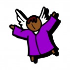 Black angel with purple dress, decals stickers