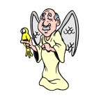 Angel with yellow bird, decals stickers