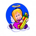 Angel with gift, decals stickers